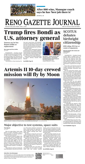 Cover of Reno Gazette Journal