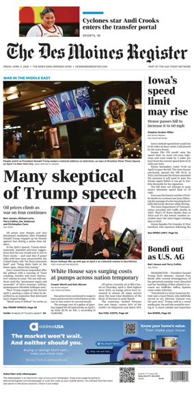 Cover of The Des Moines Register