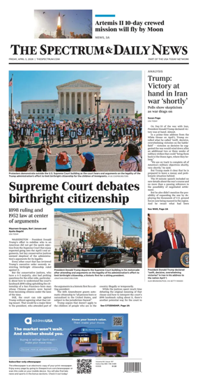 Cover of The Spectrum & Daily News
