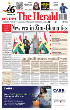 Cover of The Herald (Zimbabwe)