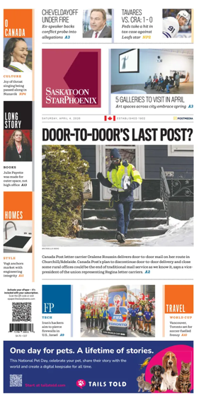 Cover of Saskatoon StarPhoenix