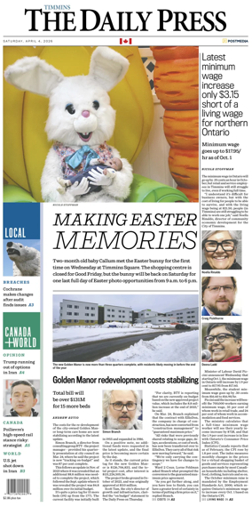 Cover of The Daily Press (Timmins)