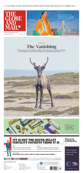 Cover of The Globe and Mail (BC Edition)