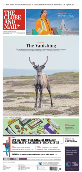 Cover of The Globe and Mail (Ottawa/Quebec Edition)