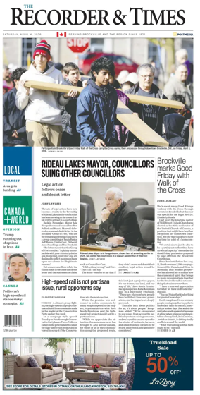 Cover of The Recorder & Times (Brockville)