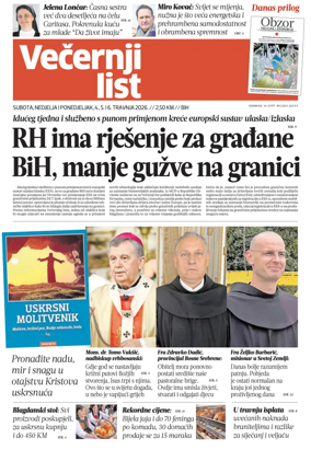 Cover of Vecernji list BiH