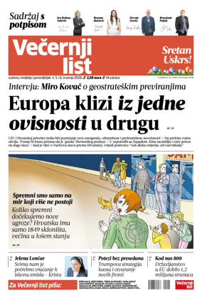 Cover of Vecernji list - Hrvatska