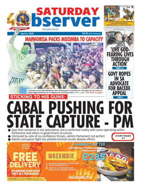 Cover of Saturday Observer (Eswatini)