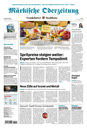 Cover of Markische Oderzeitung Frankfurt (Oder)