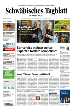 Cover of Schwabisches Tagblatt - Tubinger Chronik
