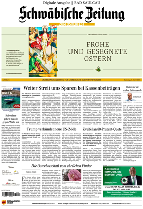 Cover of Schwabische Zeitung (Bad Saulgau)