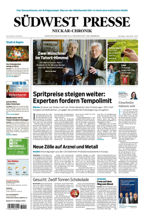 Cover of SUDWEST PRESSE - Neckar-Chronik