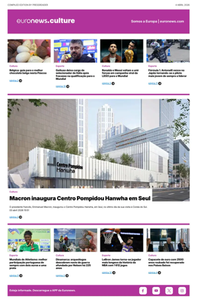 Cover of Euronews Culture and Sport (Portuguese)