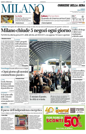 Cover of Corriere della Sera (Milano)