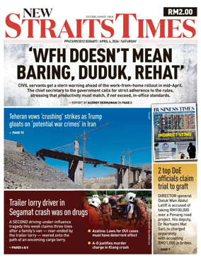 Cover of New Straits Times