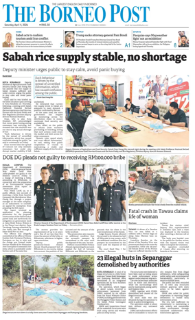 Cover of The Borneo Post (Sabah)