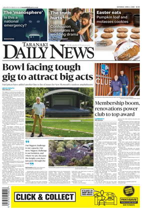 Cover of Taranaki Daily News