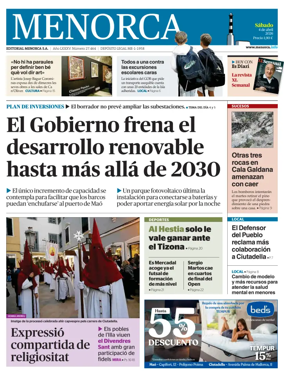 Cover of Menorca Diario Insular