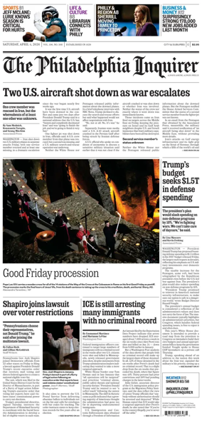 Cover of The Philadelphia Inquirer (South Jersey edition)