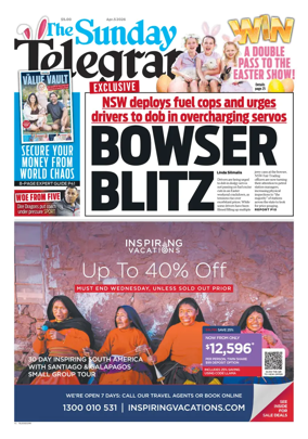 Cover of The Daily Telegraph (Sydney)