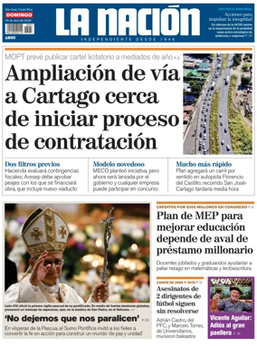 Cover of La Nacion (Costa Rica)
