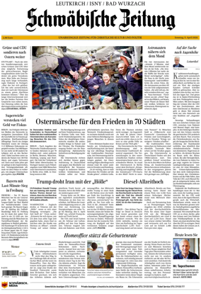 Cover of Schwabische Zeitung (Leutkirch / Isny / Bad Wurzach)