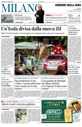 Cover of Corriere della Sera (Milano)