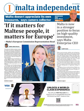 Cover of The Malta Independent on Sunday