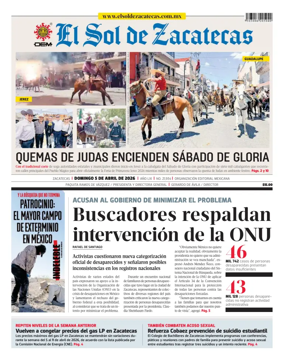 Cover of El Sol de Zacatecas