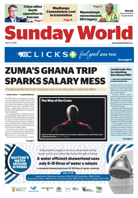 Cover of Sunday World (South Africa)