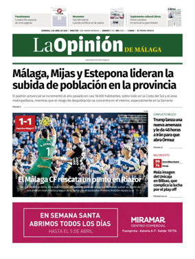 Cover of La Opinion de Malaga