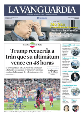 Cover of La Vanguardia