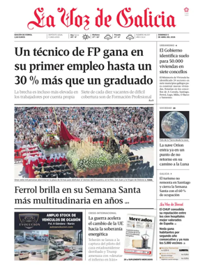 Cover of La Voz de Galicia (Ferrol)