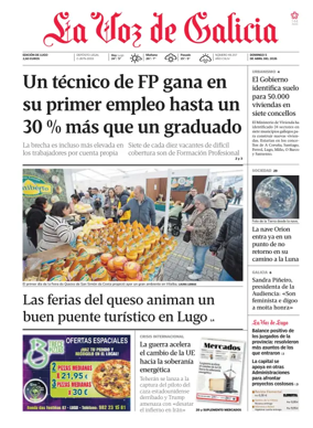 Cover of La Voz de Galicia (Lugo)