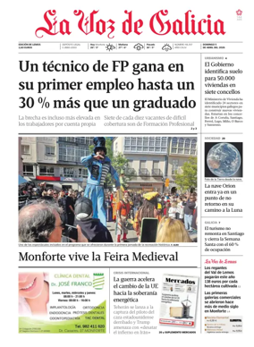 Cover of La Voz de Galicia (Monforte)