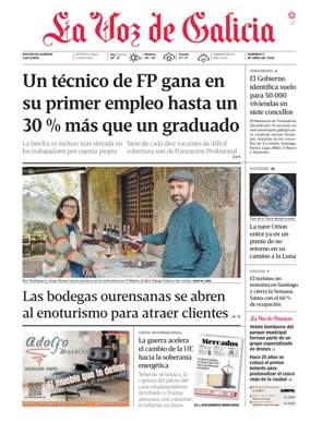 Cover of La Voz de Galicia (Ourense)