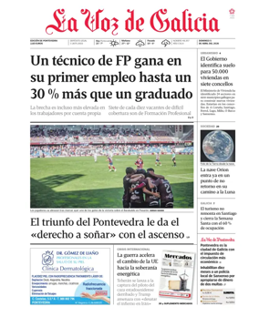 Cover of La Voz de Galicia (Pontevedra)
