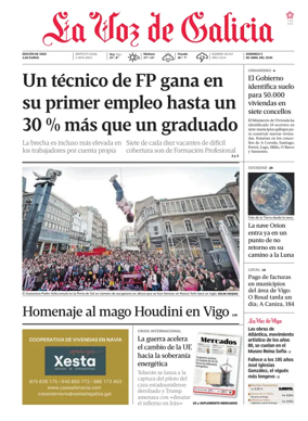 Cover of La Voz de Galicia (Vigo)