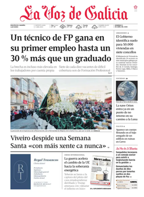 Cover of La Voz de Galicia (Viveiro)