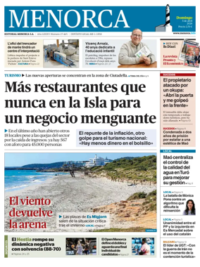 Cover of Menorca Diario Insular