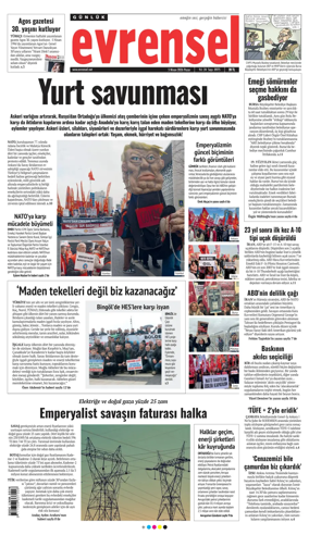 Cover of Evrensel Gazetesi