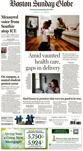 Cover of Boston Sunday Globe