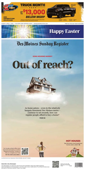 Cover of The Des Moines Register