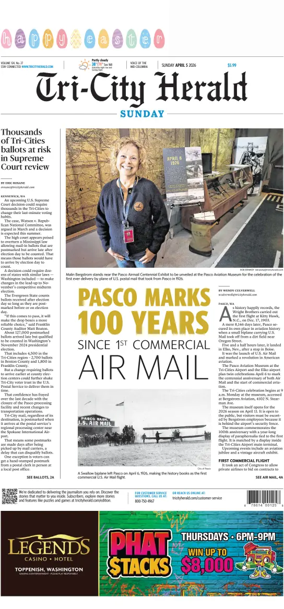 Cover of Tri-City Herald (Sunday)
