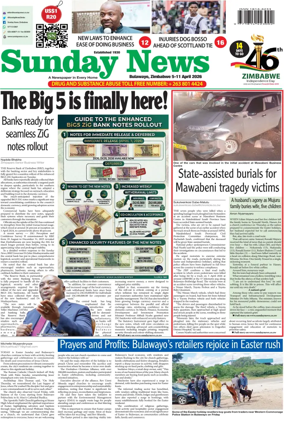Cover of Sunday News (Zimbabwe)