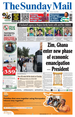 Cover of The Sunday Mail (Zimbabwe)
