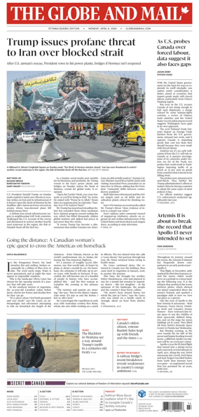 Cover of The Globe and Mail (Ottawa/Quebec Edition)