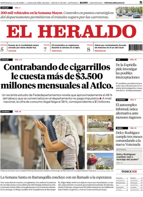 Cover of El Heraldo (Colombia)