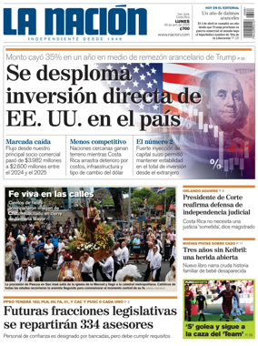 Cover of La Nacion (Costa Rica)
