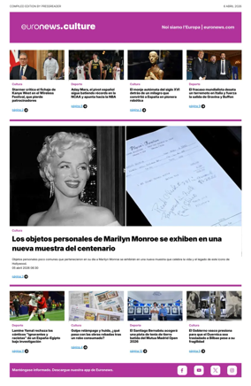 Cover of Euronews Culture and Sport (Spanish) Compiled Edition